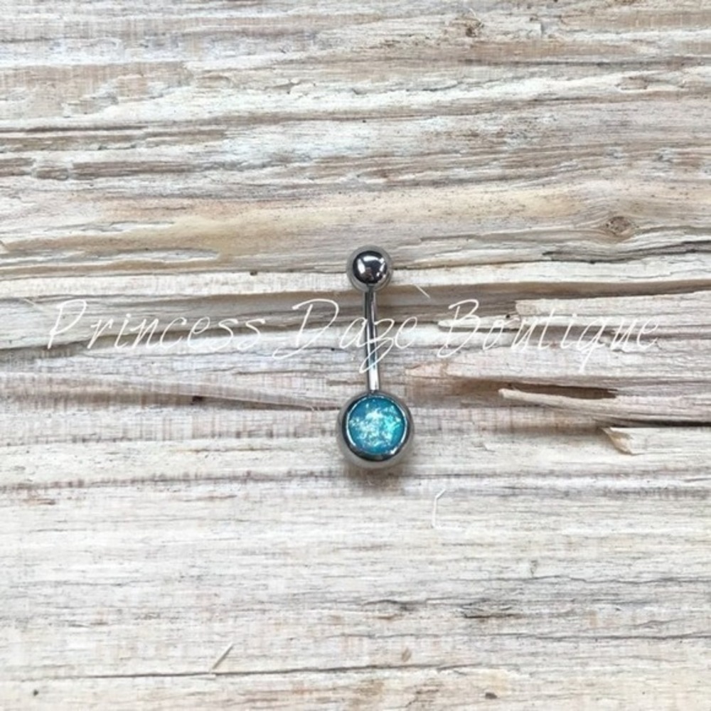 Blue Opal‎ Belly Button Ring